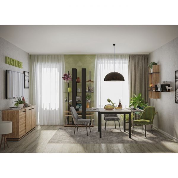 Тумба Nature 5, 1714 ? 445 ? 833 мм, цвет гаскон пайн / чёрный