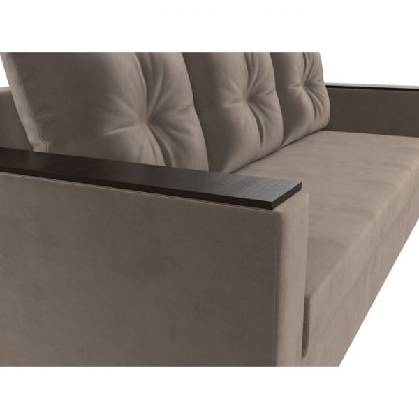 Диван прямой «Атланта лайт», без стола, еврокнижка, велюр, цвет, цвет бежевый