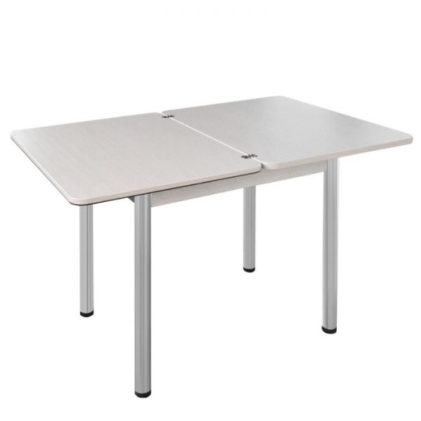 Стол поворотно-раскладной "Ника", Орхидея 3, покрытие стекло, подстолье белёный дуб