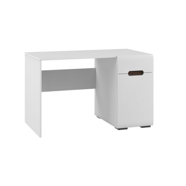 Стол письменный Хлоя, 1100х800х500, Белый глянец МДФ/Белый ЛДСП