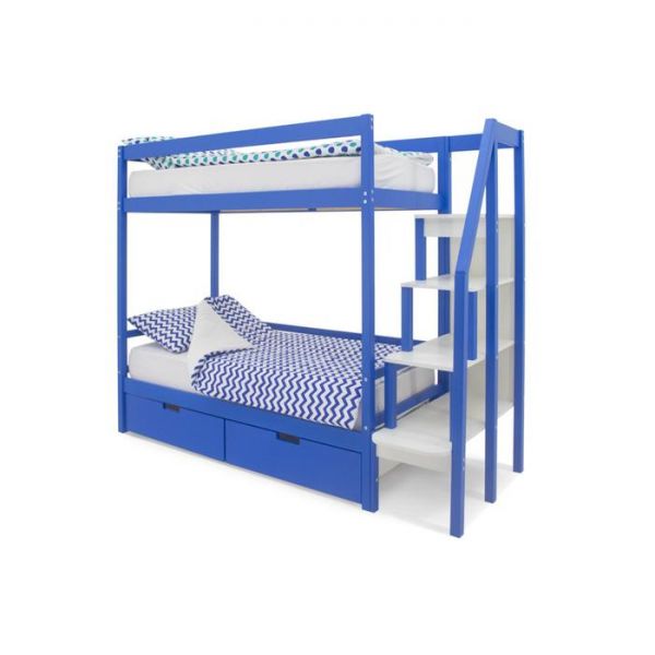 Детская двухъярусная кровать Бельмарко Svogen синий