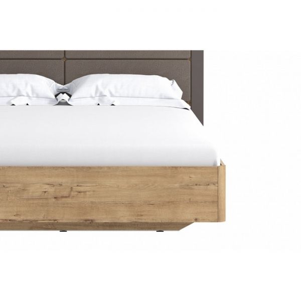 Кровать Livorno НМ 040.52 Х, 1600х2000, к/з Канзас 4, 10 26 Софт Графит, Дуб Бунратти