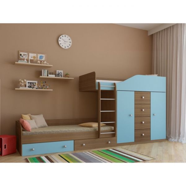 Детский комплекс «Астра 6», цвет дуб шамони/голубой