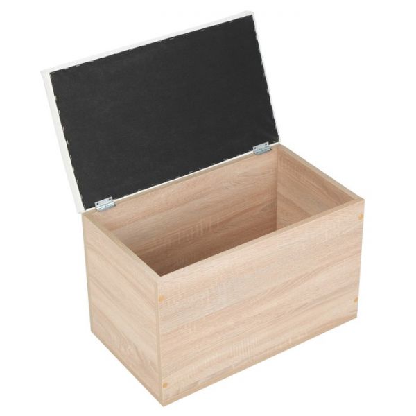 Пуф Герда 600х355х432 Дуб сонома/Экокожа белая