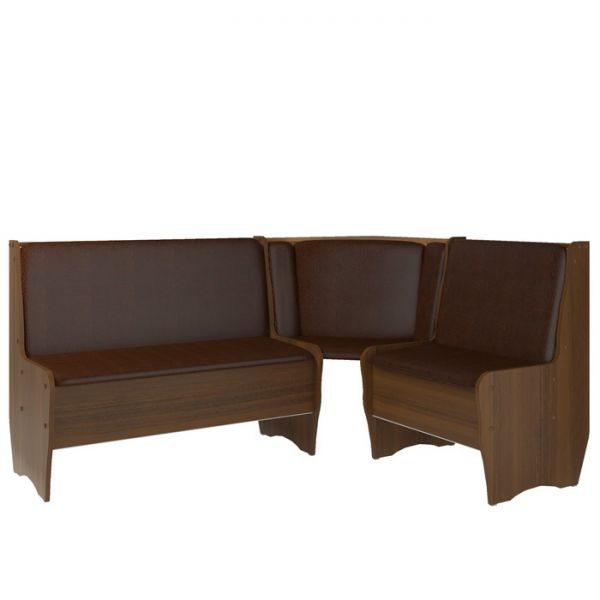 Кухонный уголок Трапэзи ЭНА 1644х1244х830 без стола САЛАМАНДЕР-рыжий /Орех Экко