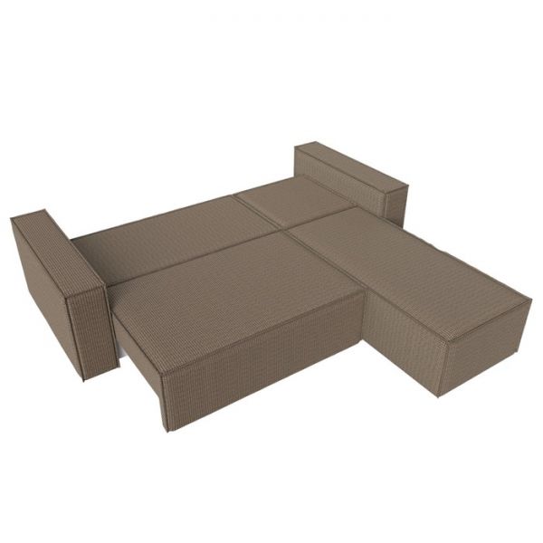 Угловой диван «Куба», механизм еврокнижка, рогожка, цвет бежевый