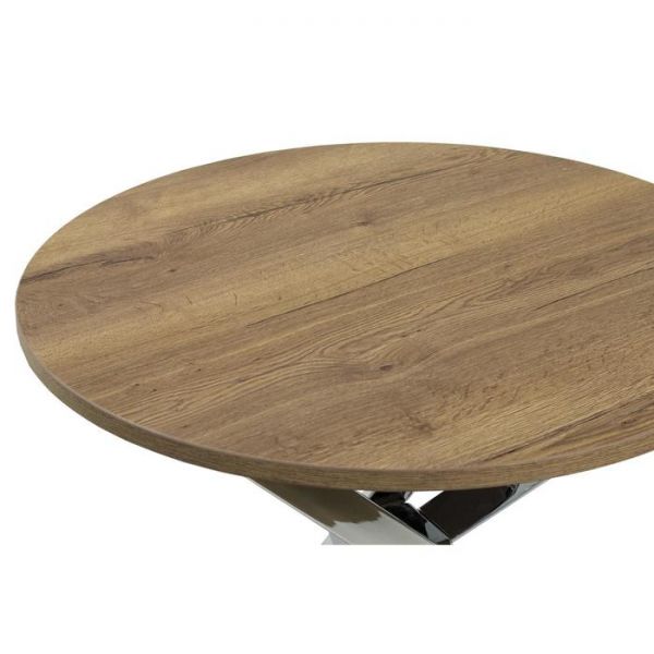 Стол ФИЕРО D-900 Дуб Галифакс белый/Опора Крестовая, Гаспар-К, ХРОМ