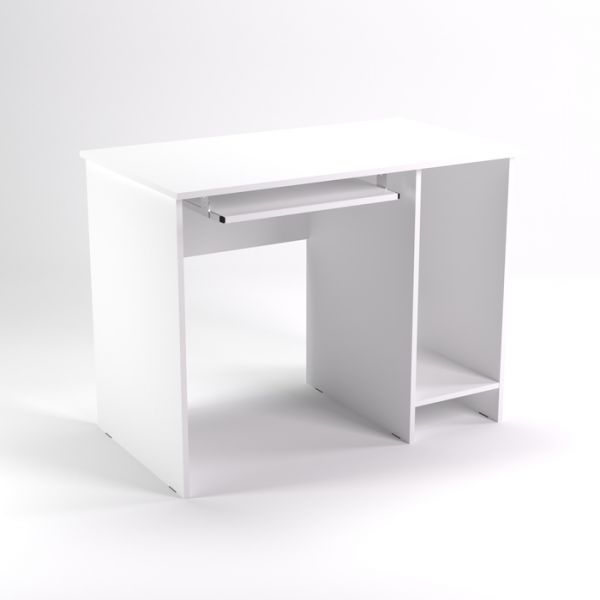 Стол компьютерный нишей СК11.6, 1100х600х750 мм, белый шагр