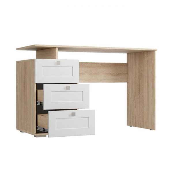 Стол письменный СП-7 РИВЬЕРА 1200х520х765 фасады ПВХ Белый/корпус Дуб Сонома