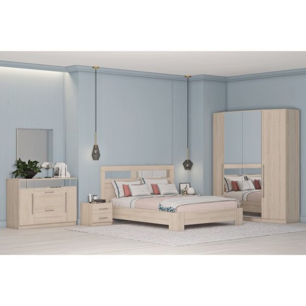 Шкаф 4-х дверный «Роксана», 1964 ? 584 ? 2198 мм, зеркало, цвет ясень шимо светлый