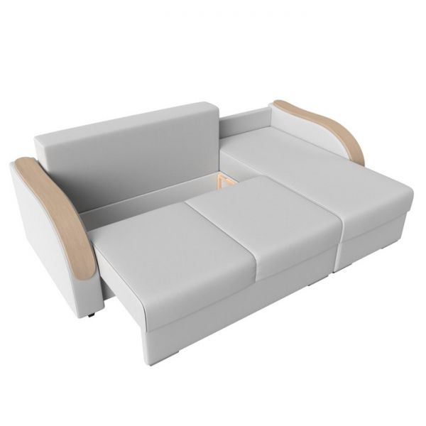 Угловой диван «Дарси», механизм еврокнижка, экокожа, цвет бежевый