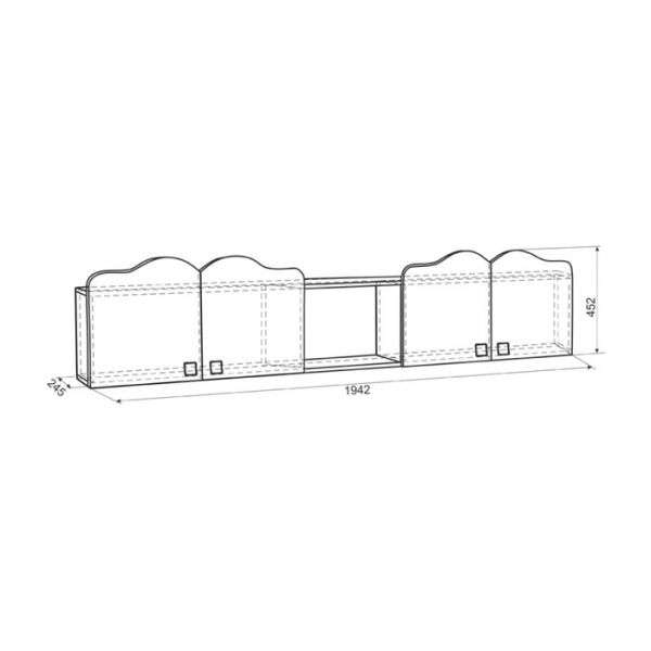 Полка Фэнтези, 1942х245х452, Белый рамух