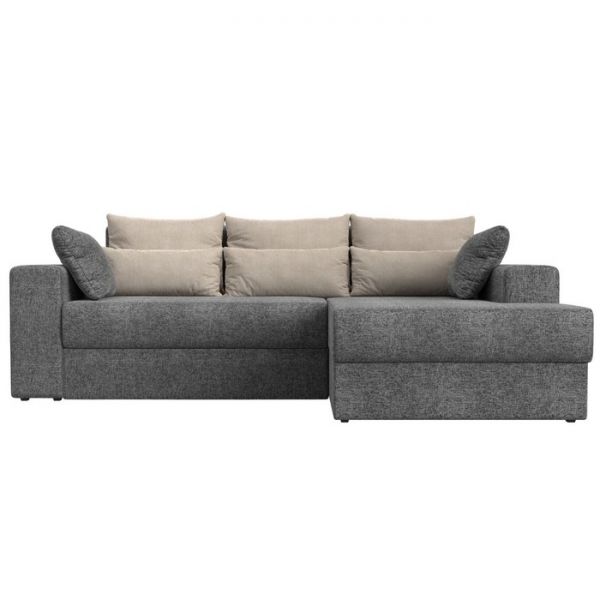 Угловой диван «Мэдисон», механизм еврокнижка, рогожка, правый угол, цвет серый