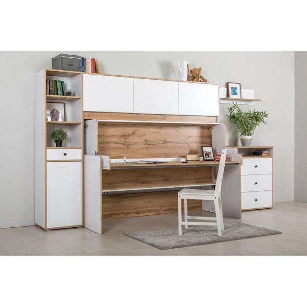 Кровать-трансформер Вуди 11.60, с/м 1800х800, 1988х864х1803, Белый/Дуб золотой