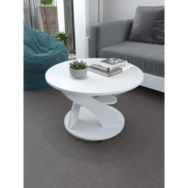 Стол журнальный 1, 700 ? 700 ? 495 мм, цвет белый