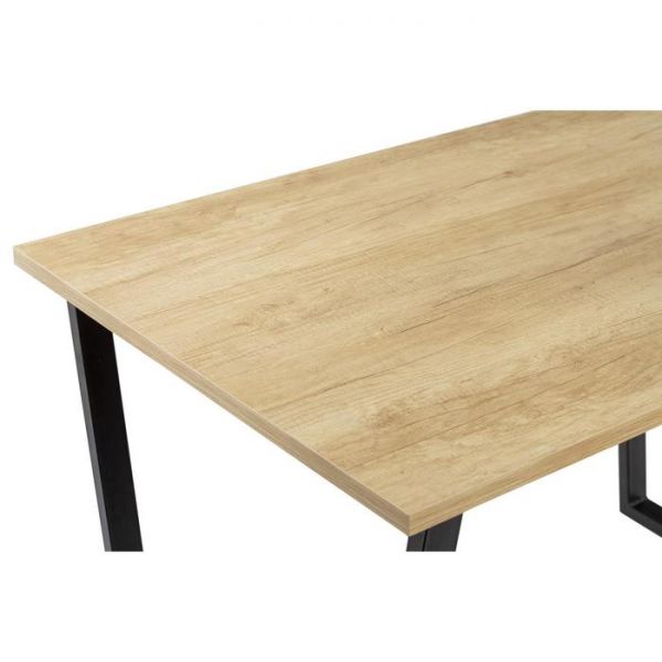 Стол АТЛАНТ-07 1400/2000*900х750 Дуб Небраска/Опора АТЛАНТ-Черный матовый