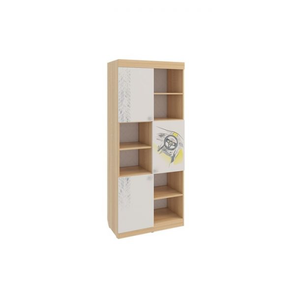 Стеллаж Форсаж, 800?410?1890, дуб сонома/белый