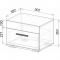 Тумба прикроватная Инстайл 502х382х363 метрополитан грей/белый глянец