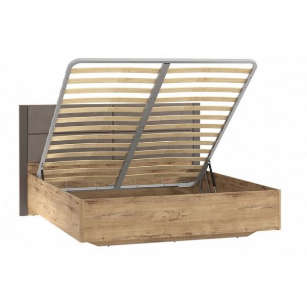 Кровать Livorno НМ 040.52-01 Х, 1800х2000, к/з Канзас 4, 10 26 Софт Графит, Дуб Бунратти