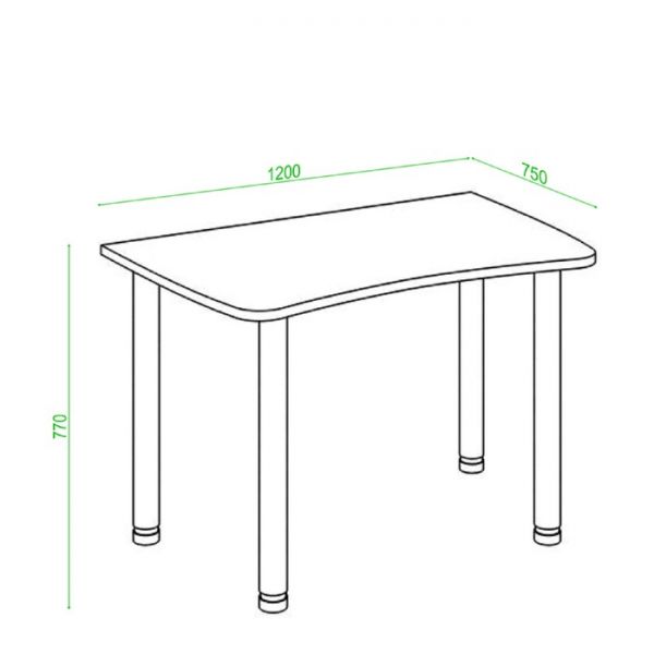 Стол «СКЛ Софт120МО», 1200 ? 750 ? 770 мм, цвет чёрный
