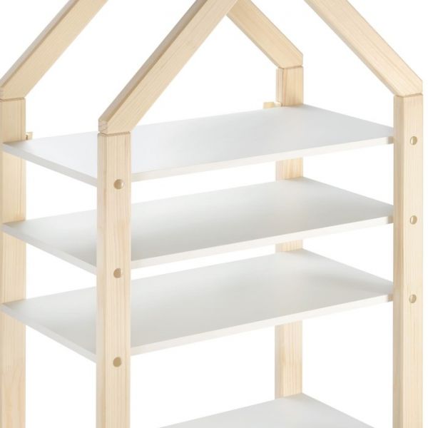 Стеллаж «Хиттэ», 5 полок, 700 ? 400 ? 1850, массив сосны, белый