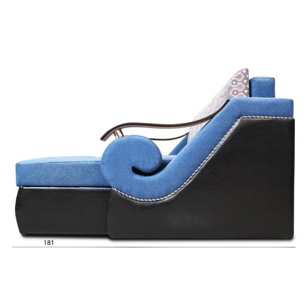 Диван «Дубаи 2» с оттоманкой, ППУ, правый угол, цвет монтана 158/султан виолет/астор 900