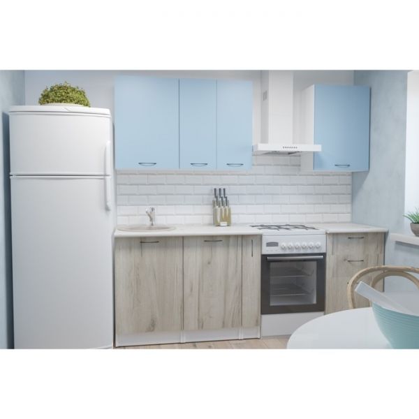 Кухонный гарнитур Лидия стандарт 1600х600 Белый/Сосна/Капри, Бетон темный