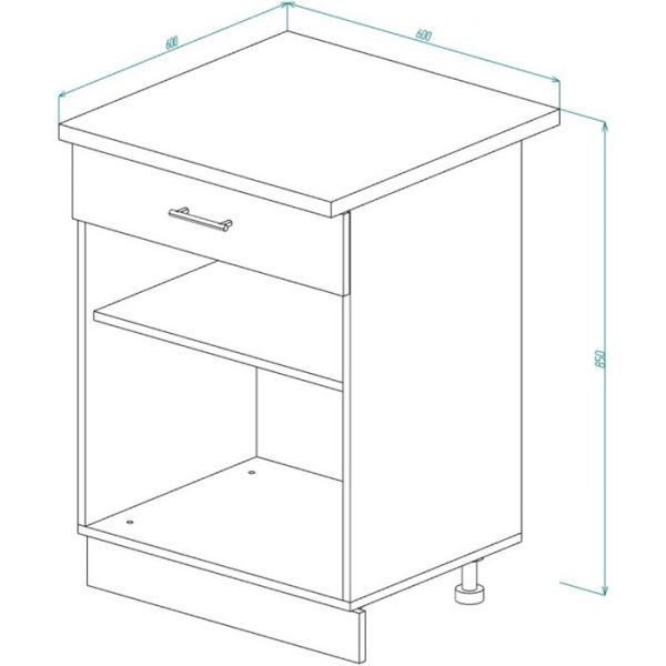 Шкаф напольный с ящиком Легенда-10 600х600х850 Дуб сонома