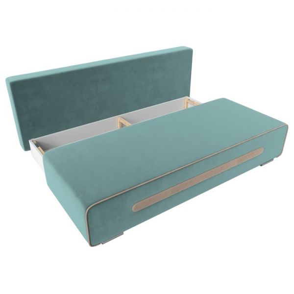 Прямой диван «Приам», механизм еврокнижка, велюр, цвет бежевый