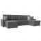 П-образный диван «Ливерпуль», механизм дельфин, рогожка, цвет серый