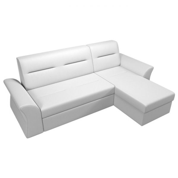 Угловой диван «Клайд», механизм дельфин, экокожа, цвет бежевый