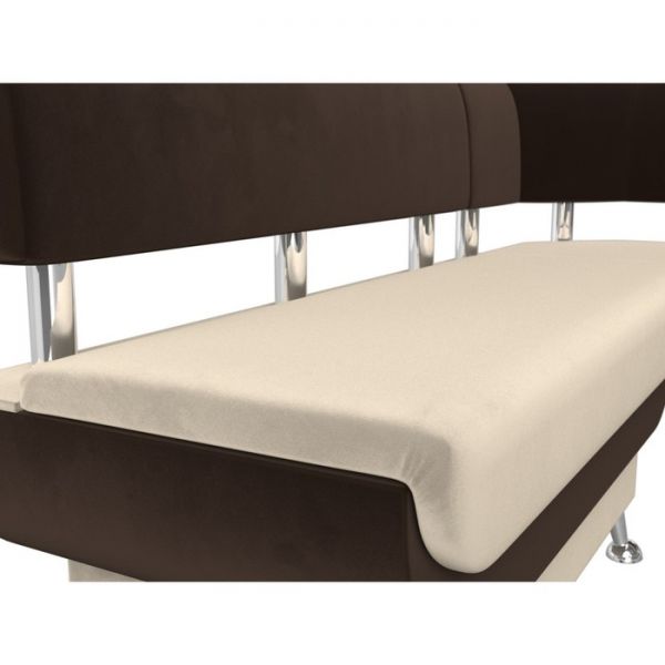 Кухонный угловой диван «Альфа», микровельвет, цвет бежевый / коричневый