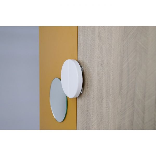 Шкаф 2-х створчатый с ящиком Манго-2 900х400х2000 белый/охра/палермо