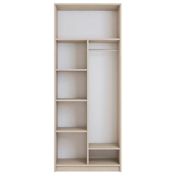 Шкаф для платья «Пуговка», 804 ? 486 ? 2016 мм, цвет дуб сонома / вяз либерти тёмный /лайм