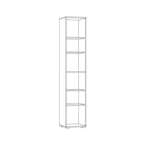 Пенал Бостон 13.154, 386х351х1944, Дуб элегантный/Милк рикамо софт