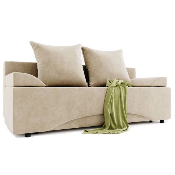 Диван прямой «Престиж», еврокнижка, ППУ, велюр, цвет селфи 01