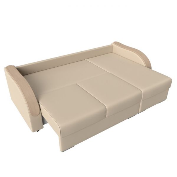 Угловой диван «Дарси», механизм еврокнижка, экокожа, цвет бежевый