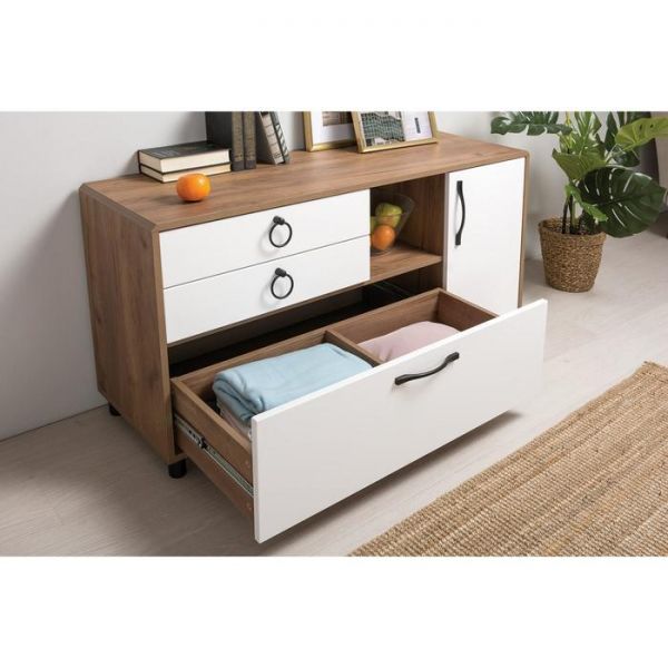 Тумба под ТВ Винтаж 13.283х07, 1300х400х623, Дуб крафт табачный/Милк софт