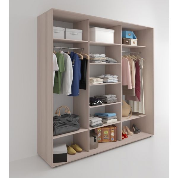 Шкаф-купе «Акцент-Лайт ЗЗ», 1500 ? 600 ? 2310 мм, ЛДСП, зеркало, цвет ясень шимо светлый