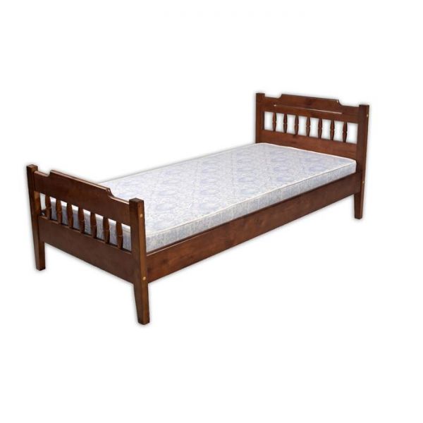 Кровать «Мария 2», 1200х2000, в ногах спинка 2/3, массив сосны, цвет дуб