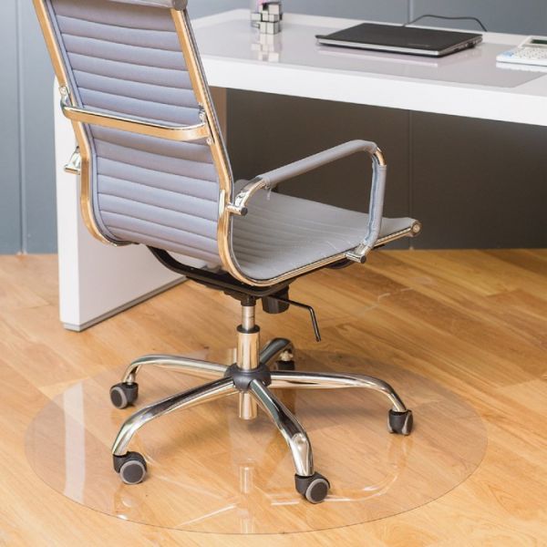 Коврик защитный для напольных покрытий BRABIX, поликарбонат, диаметр 100 см, глянец, 1 мм