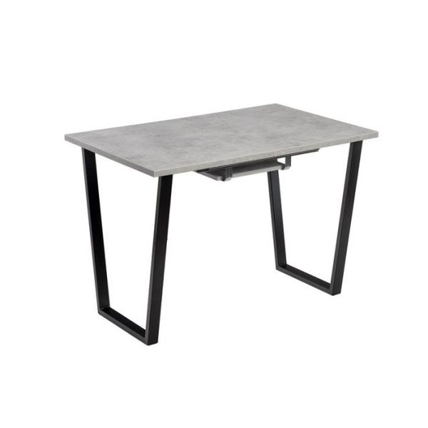 Стол АТЛАНТ-07 1400/2000х900х750  Бетон Чикаго светлый/Опора АТЛАНТ-Черный матовый