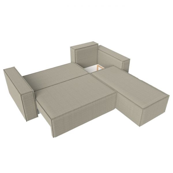 Угловой диван «Куба», механизм еврокнижка, рогожка, цвет бежевый