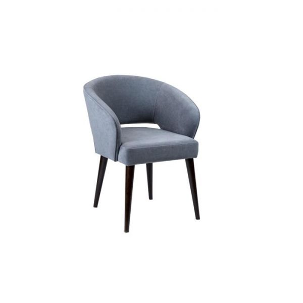 Стул мягкий Персей 600х610х760 бук, цвет покраски темный орех, ткань велюр серый