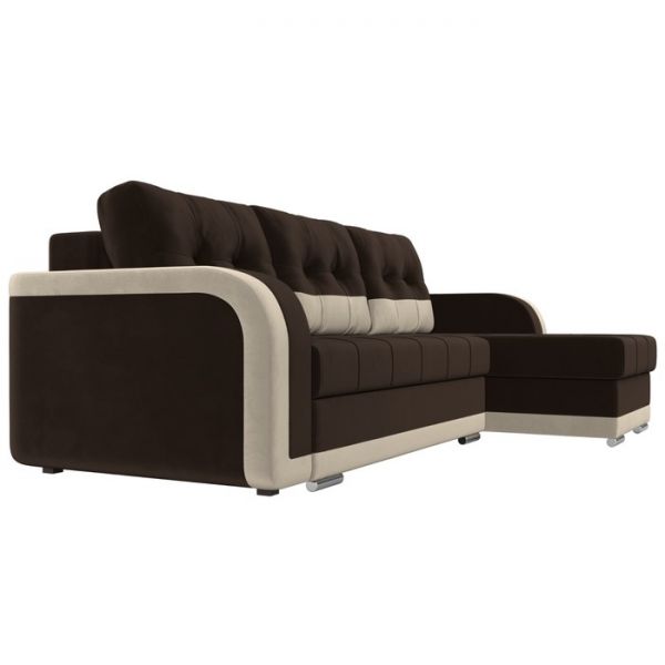 Угловой диван «Марсель», механизм еврокнижка, микровельвет, цвет бежевый / зелёный