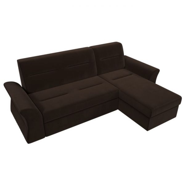 Угловой диван «Клайд», механизм дельфин, микровельвет, цвет бежевый