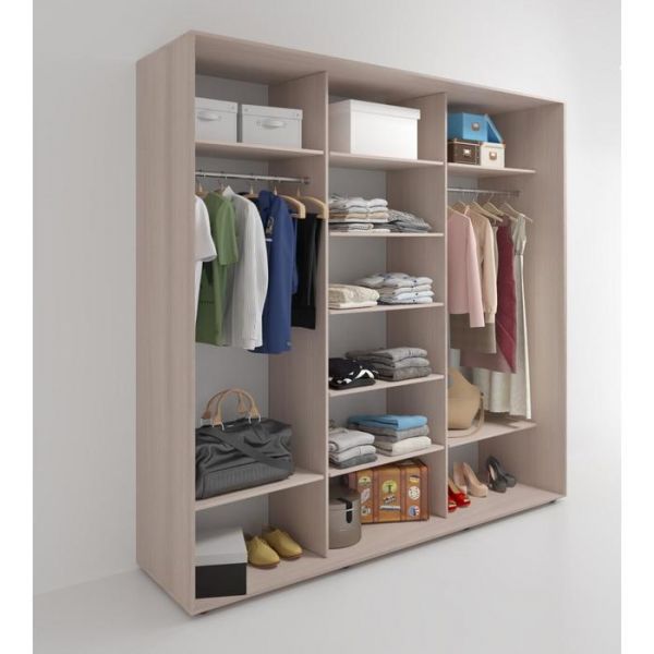 Шкаф-купе «Акцент-Сим Д», 1500 ? 600 ? 2310 мм, ЛДСП, цвет ясень шимо светлый