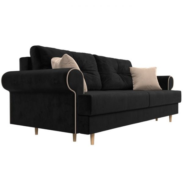 Прямой диван «Сплин», механизм еврокнижка, микровельвет, цвет бежевый