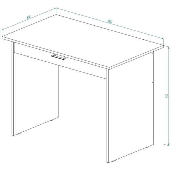Стол письменный СП-6 750х1000х600 Дуб выбеленный/Венге