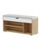 Тумба для обуви Лайт, 1055х315х510, Дуб сонома/Белый/Белый кожзам
